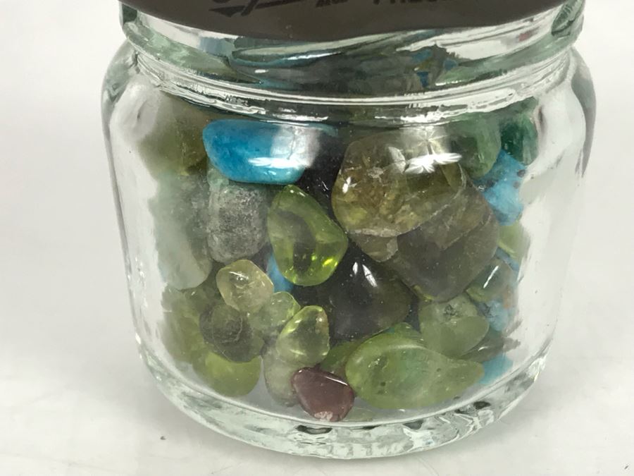 Small Glass Jar Filled With Various Stones Including Turquoise [Photo 5]