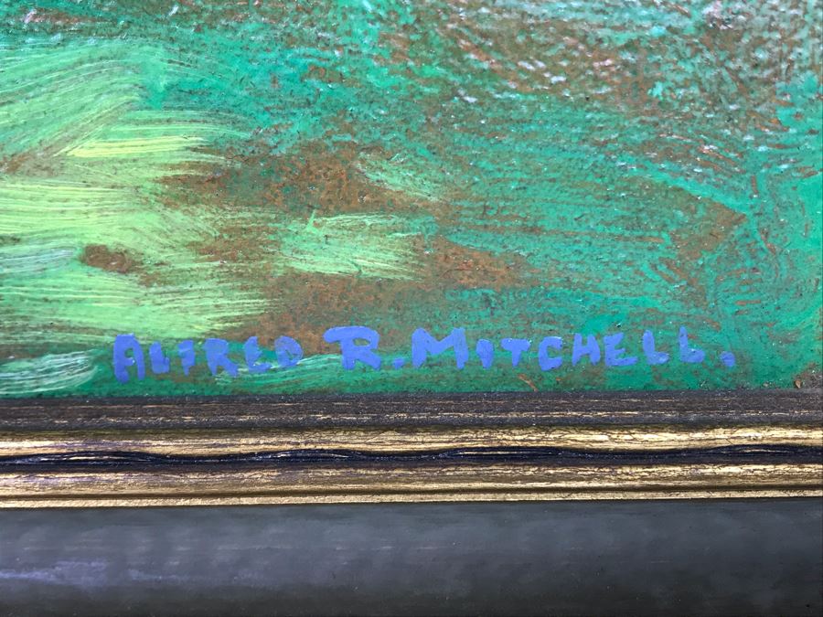 Original Alfred Richard Mitchell (1888-1972) Plein Air Oil Painting On Board Titled 'Faculty Glade' - Early San Diego California Pioneer Accomplished Plein Air Artist 20W X 16H - See Description For Bio [Photo 9]