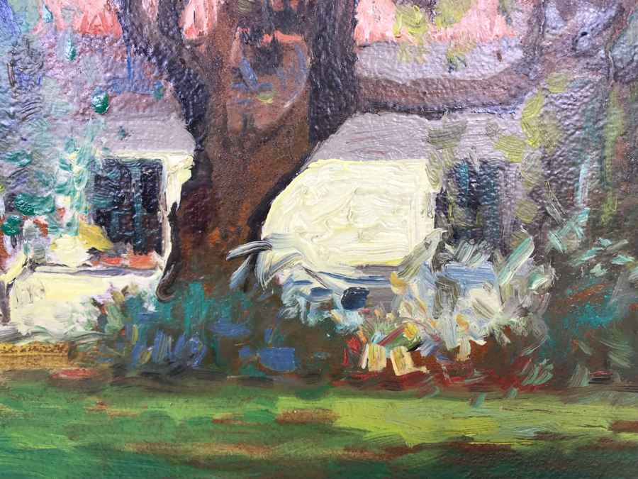Original Alfred Richard Mitchell (1888-1972) Plein Air Oil Painting On Board Titled 'Faculty Glade' - Early San Diego California Pioneer Accomplished Plein Air Artist 20W X 16H - See Description For Bio [Photo 8]