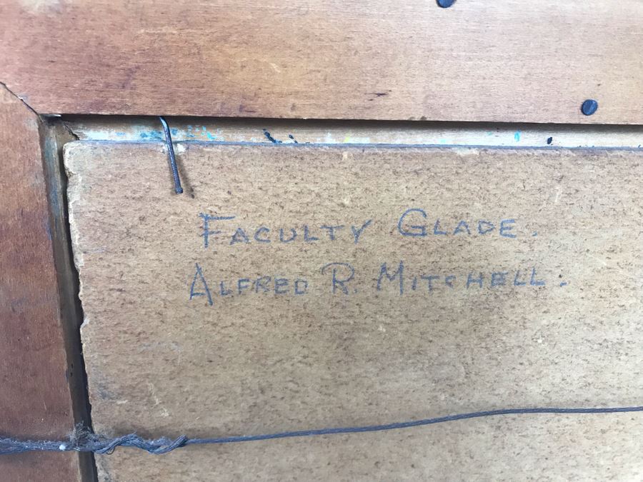 Original Alfred Richard Mitchell (1888-1972) Plein Air Oil Painting On Board Titled 'Faculty Glade' - Early San Diego California Pioneer Accomplished Plein Air Artist 20W X 16H - See Description For Bio [Photo 12]
