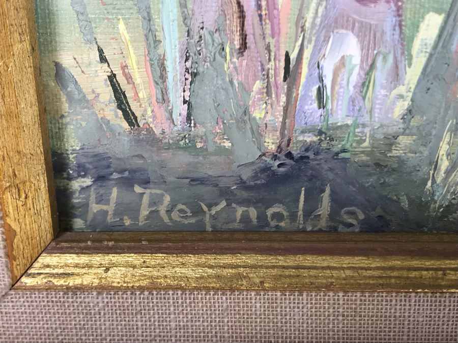 Vintage 1961 Original Helen Reynolds Plein Air Oil Painting Titled 'Eucalyptus Trees, Bonita, CA' 12 X 16 [Photo 7]