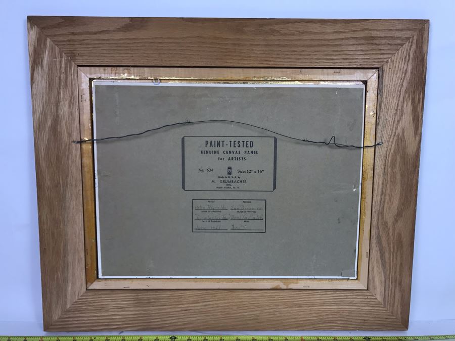 Vintage 1961 Original Helen Reynolds Plein Air Oil Painting Titled 'Eucalyptus Trees, Bonita, CA' 12 X 16 [Photo 9]