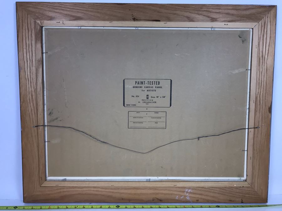 Vintage Original Helen Reynolds Plein Air Oil Painting Of Old Barn In Farm Field 18 X 24 [Photo 8]