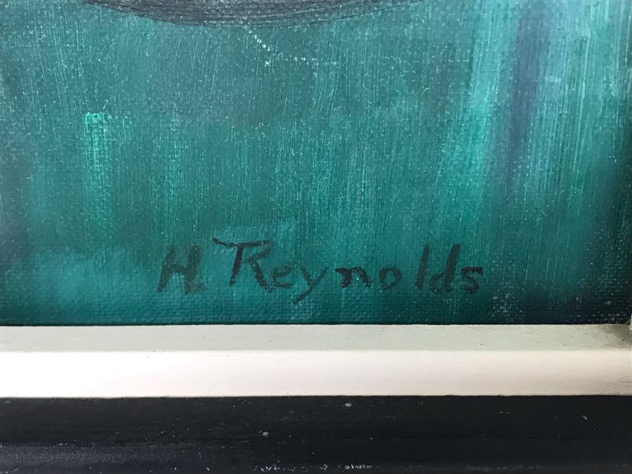 Vintage 1961 Original Helen Reynolds Plein Air Oil Painting Titled 'Reflections' Coronado, CA 18 X 24 [Photo 8]