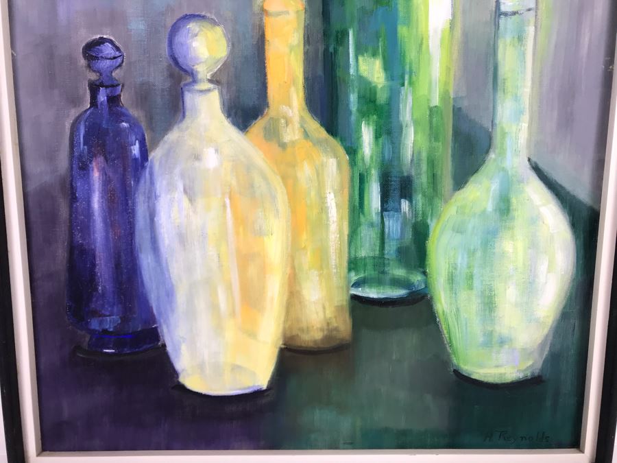 Vintage 1961 Original Helen Reynolds Plein Air Oil Painting Titled 'Reflections' Coronado, CA 18 X 24 [Photo 7]