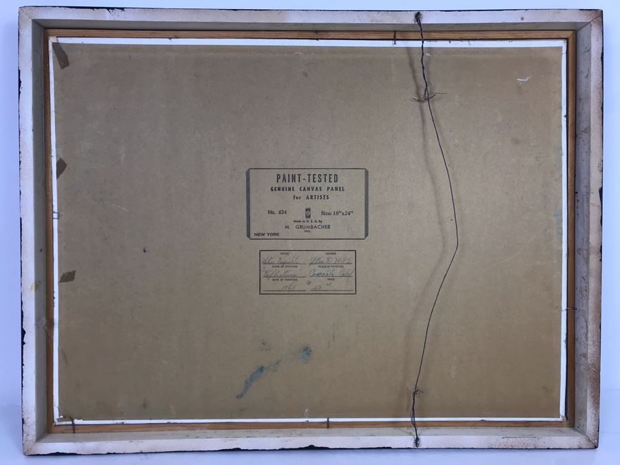 Vintage 1961 Original Helen Reynolds Plein Air Oil Painting Titled 'Reflections' Coronado, CA 18 X 24 [Photo 9]