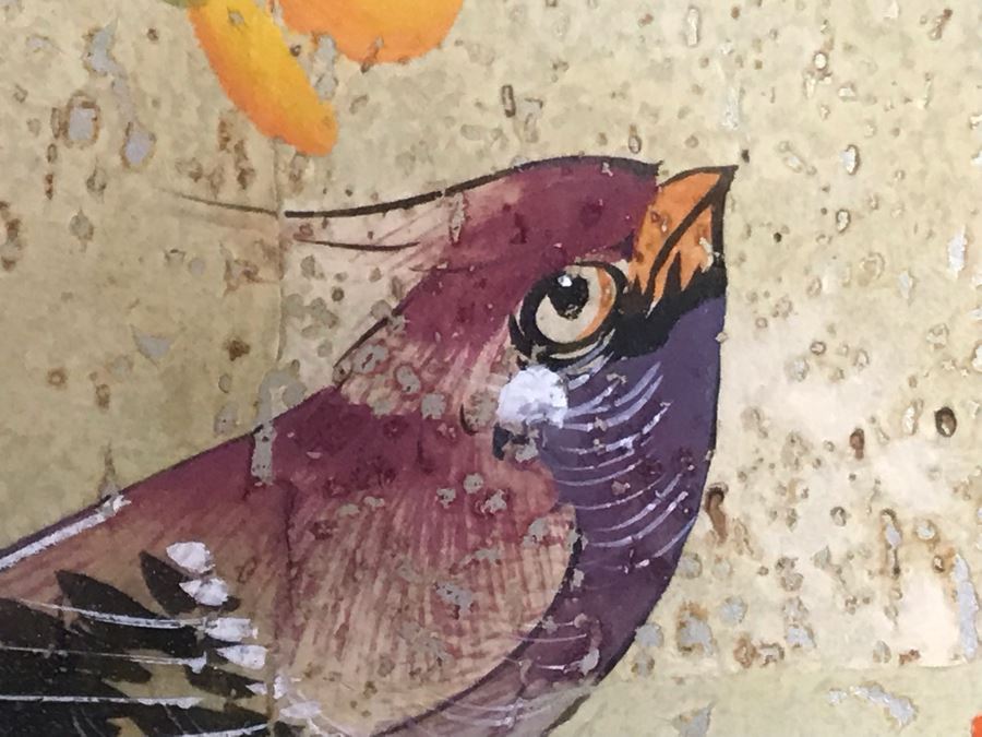 Pair Of Original Signed Chinese Bird On Tree Paintings 11W X 23H [Photo 20]