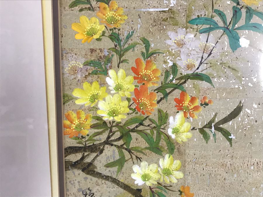 Pair Of Original Signed Chinese Bird On Tree Paintings 11W X 23H [Photo 22]