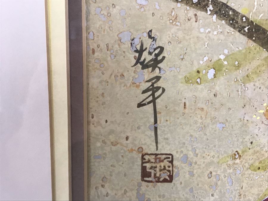 Pair Of Original Signed Chinese Bird On Tree Paintings 11W X 23H [Photo 24]