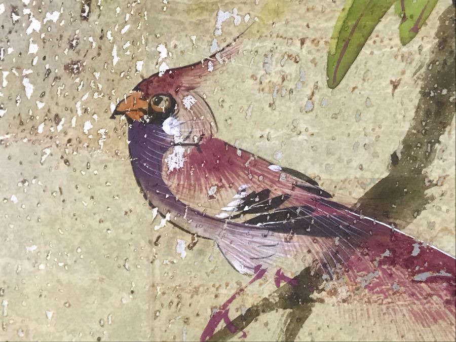 Pair Of Original Signed Chinese Bird On Tree Paintings 11W X 23H [Photo 8]