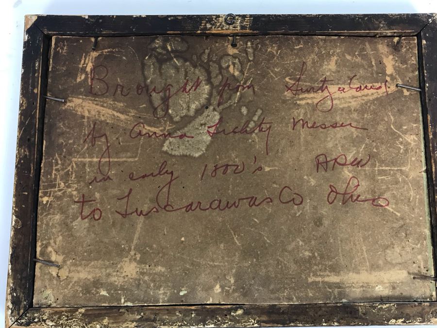 Antique Reverse Gold Painting On Glass 12W X 8H [Photo 13]