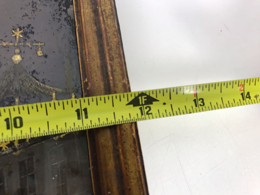 Antique Reverse Gold Painting On Glass 12W X 8H [Photo 15]