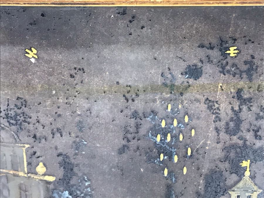 Antique Reverse Gold Painting On Glass 12W X 8H [Photo 8]