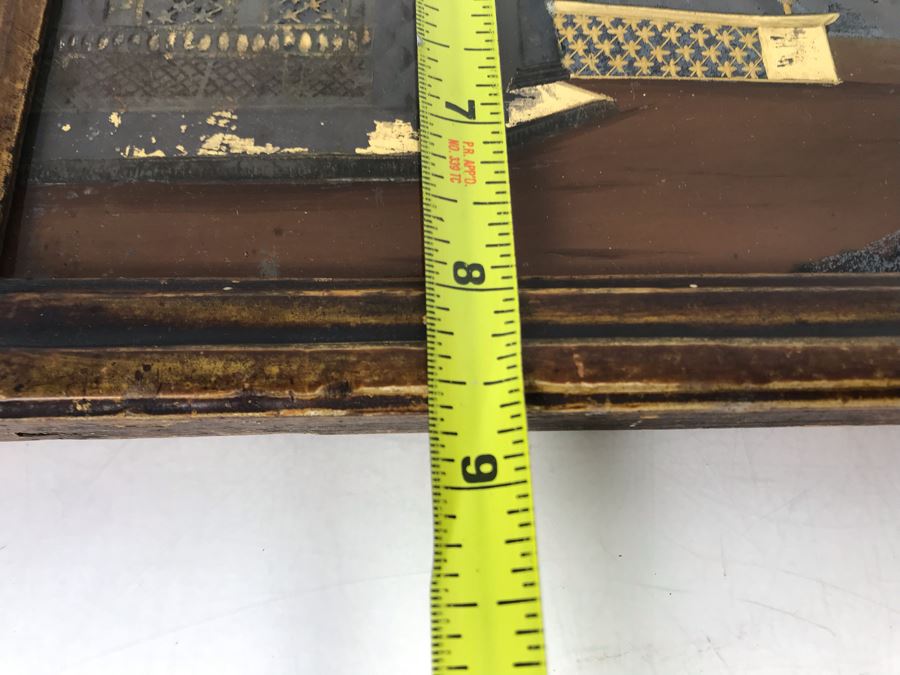 Antique Reverse Gold Painting On Glass 12W X 8H [Photo 16]
