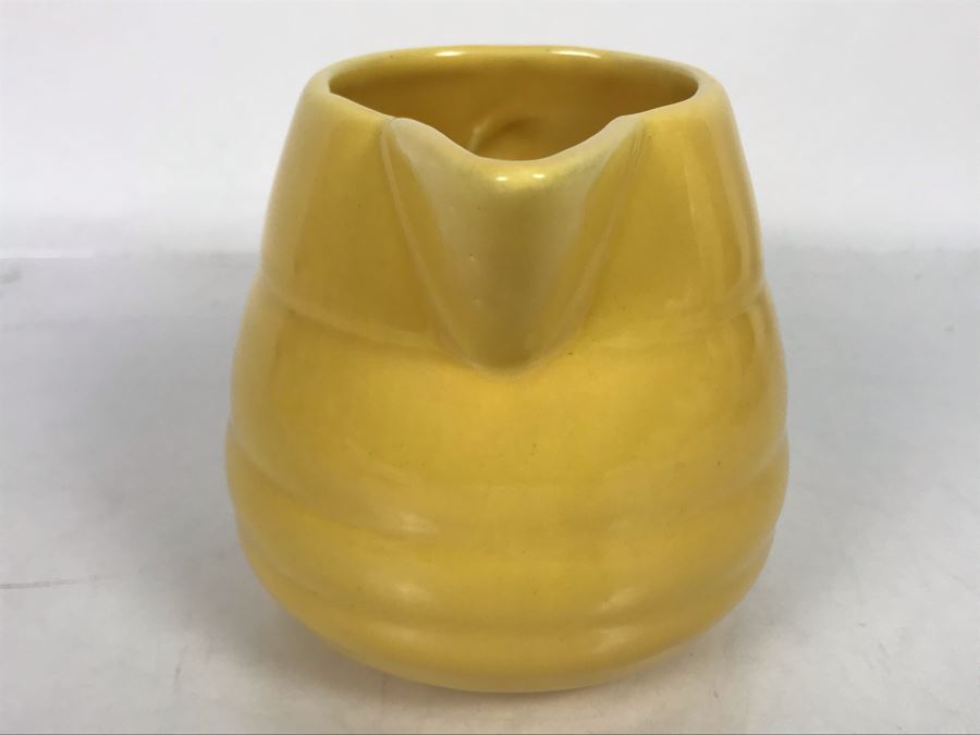 Vintage Bauer Yellow Beehive Pottery Pitcher 5H X 7W [Photo 4]
