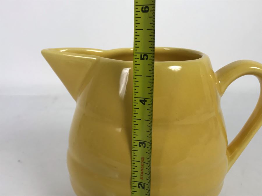 Vintage Bauer Yellow Beehive Pottery Pitcher 5H X 7W [Photo 6]