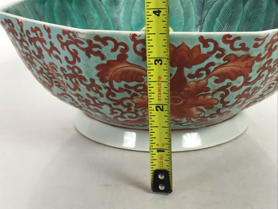 Vintage Signed Chinese Porcelain Bowl Ornately Decorated Slight Chip On Rim 9.5W X 3.5H - See Photos [Photo 30]