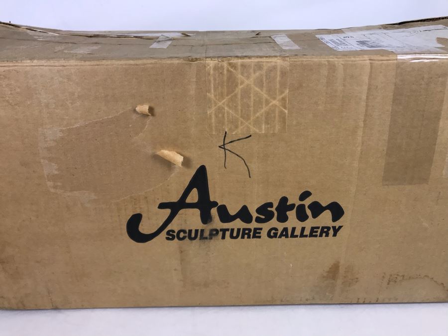 Austin Sculpture Golden Moment 'The Kiss' Plaster Sculpture In Bronze Finish By Artist John Cutrone With Original Box 20.5H [Photo 13]