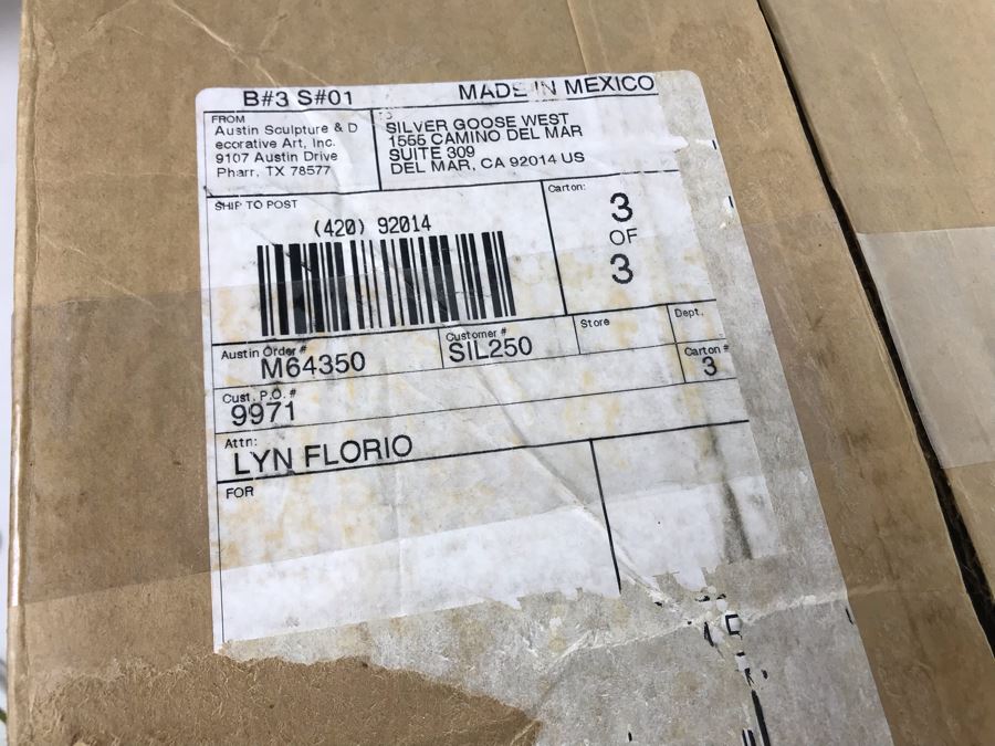 Austin Sculpture Golden Moment 'The Kiss' Plaster Sculpture In Bronze Finish By Artist John Cutrone With Original Box 20.5H [Photo 15]