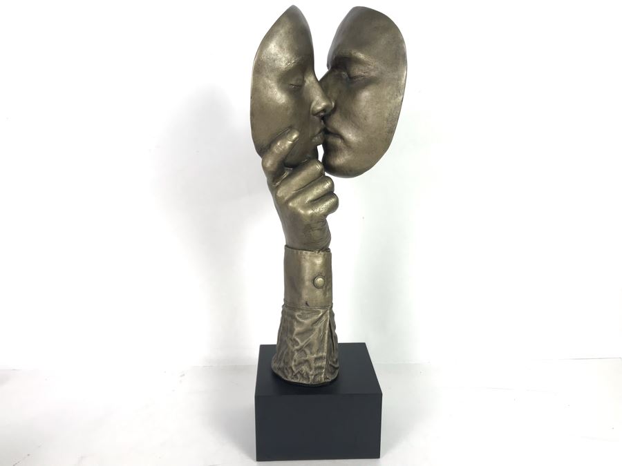 Austin Sculpture Golden Moment 'The Kiss' Plaster Sculpture In Bronze Finish By Artist John Cutrone With Original Box 20.5H [Photo 1]