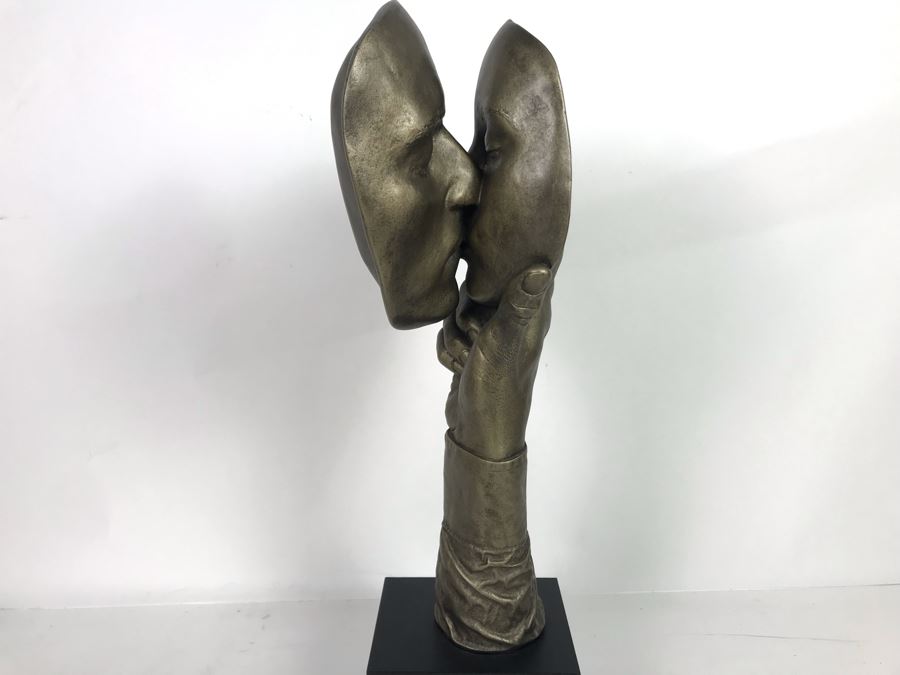 Austin Sculpture Golden Moment 'The Kiss' Plaster Sculpture In Bronze Finish By Artist John Cutrone With Original Box 20.5H [Photo 6]