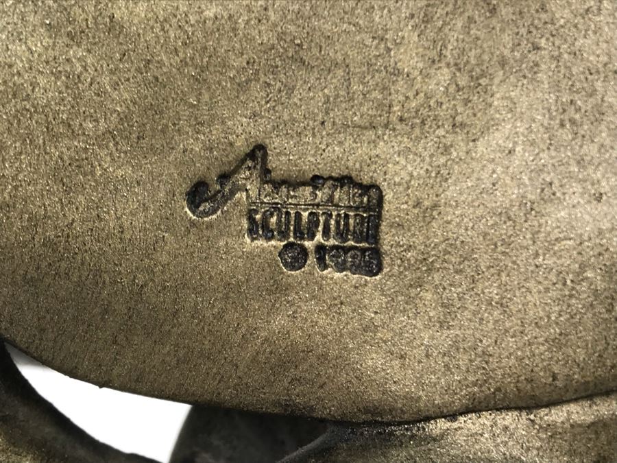 Austin Sculpture Golden Moment 'The Kiss' Plaster Sculpture In Bronze Finish By Artist John Cutrone With Original Box 20.5H [Photo 10]