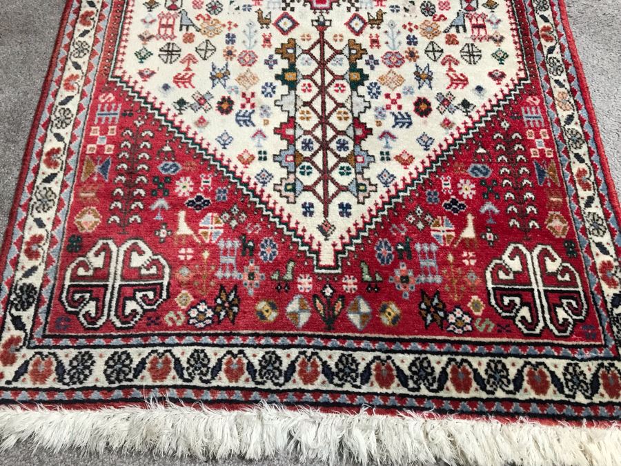 Vintage Wool Persian Rug Made In Iran 28W X 51H
