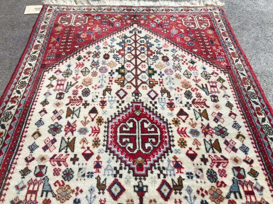 Vintage Wool Persian Rug Made In Iran 28W X 51H [Photo 7]