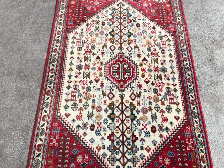 Vintage Wool Persian Rug Made In Iran 28W X 51H [Photo 4]