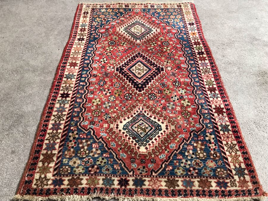 Vintage Wool Persian Rug Made In Iran 31W X 51H