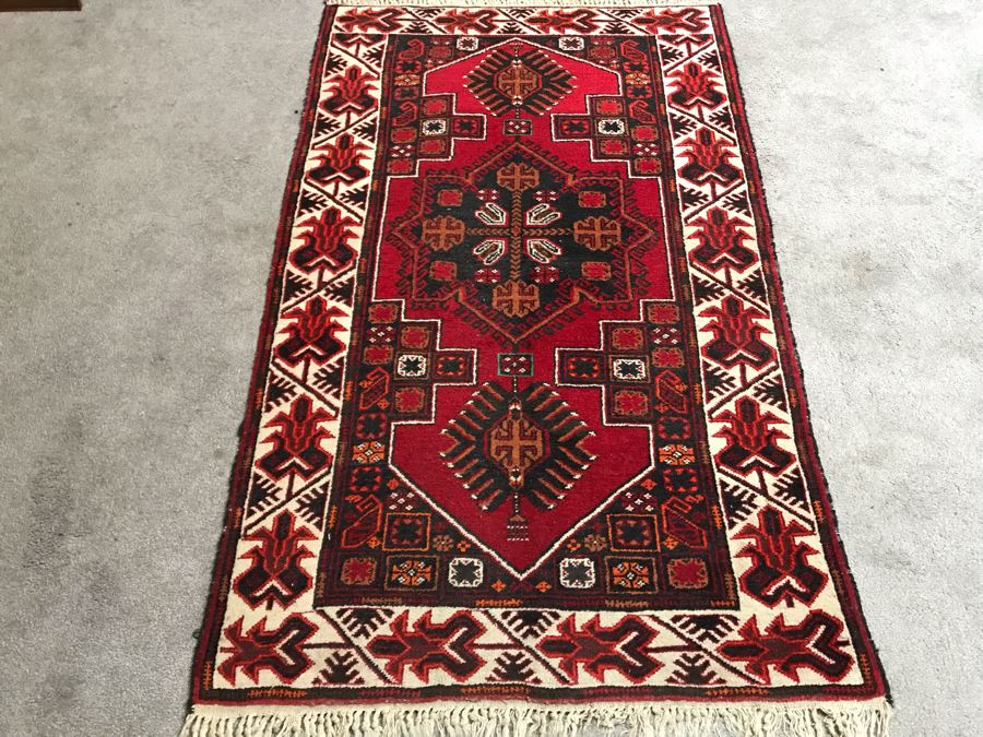Vintage Afghan Tribal Rug 36W X 60H [Photo 3]