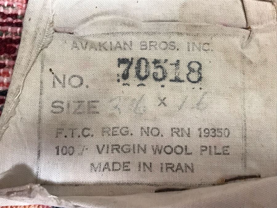 Avakian Bros Inc Small Persian Rug 18W X 31H Made In Iran [Photo 7]