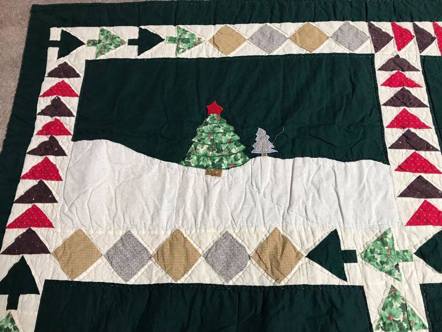Large Winter Snowman Christmas Themed Quilt 92W X 86.5W [Photo 10]