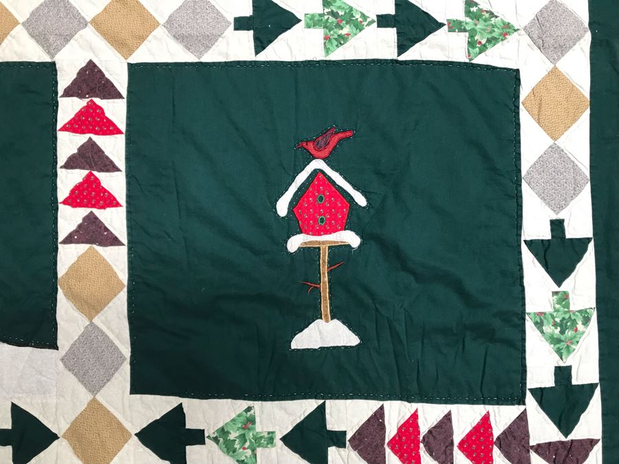 Large Winter Snowman Christmas Themed Quilt 92W X 86.5W [Photo 7]