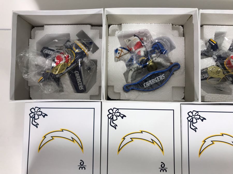 Collection Of (10) Danbury Mint San Diego Chargers Collectible Ornaments With Boxes [Photo 8]