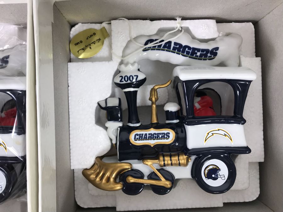 Collection Of (10) Danbury Mint San Diego Chargers Collectible Ornaments With Boxes [Photo 2]