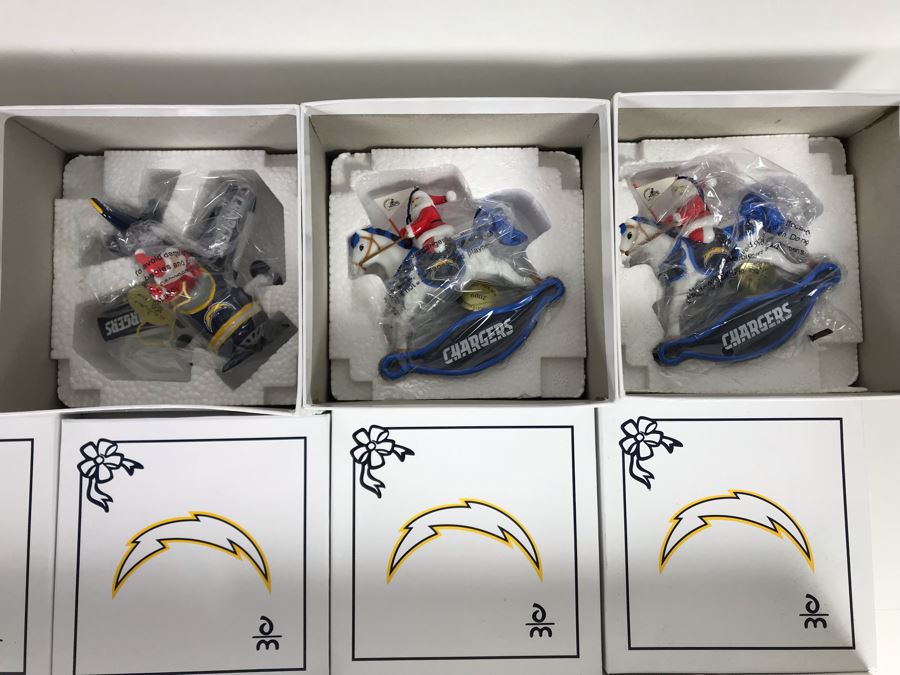 Collection Of (10) Danbury Mint San Diego Chargers Collectible Ornaments With Boxes [Photo 9]