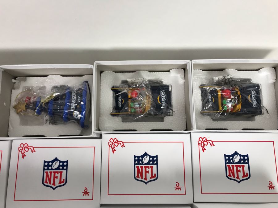 Collection Of (10) Danbury Mint San Diego Chargers NFL Collectible Ornaments With Boxes [Photo 7]