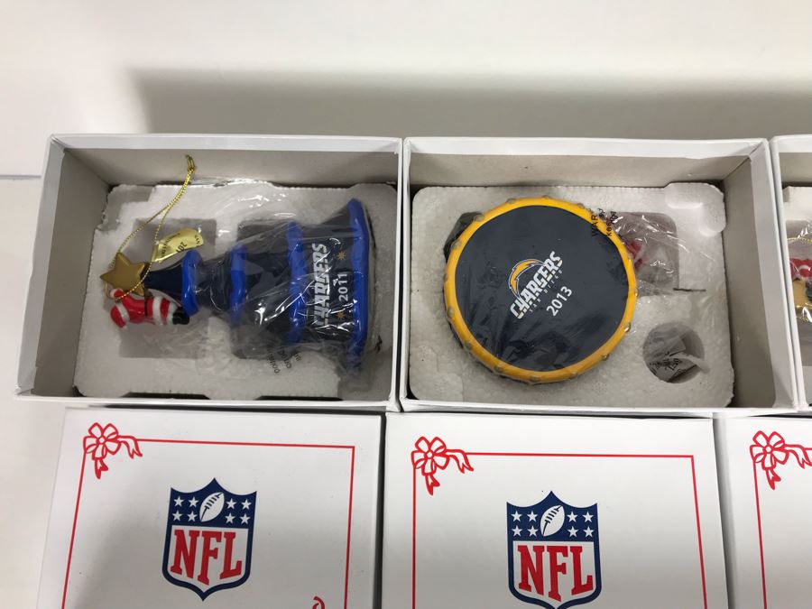 Collection Of (10) Danbury Mint San Diego Chargers NFL Collectible Ornaments With Boxes [Photo 8]