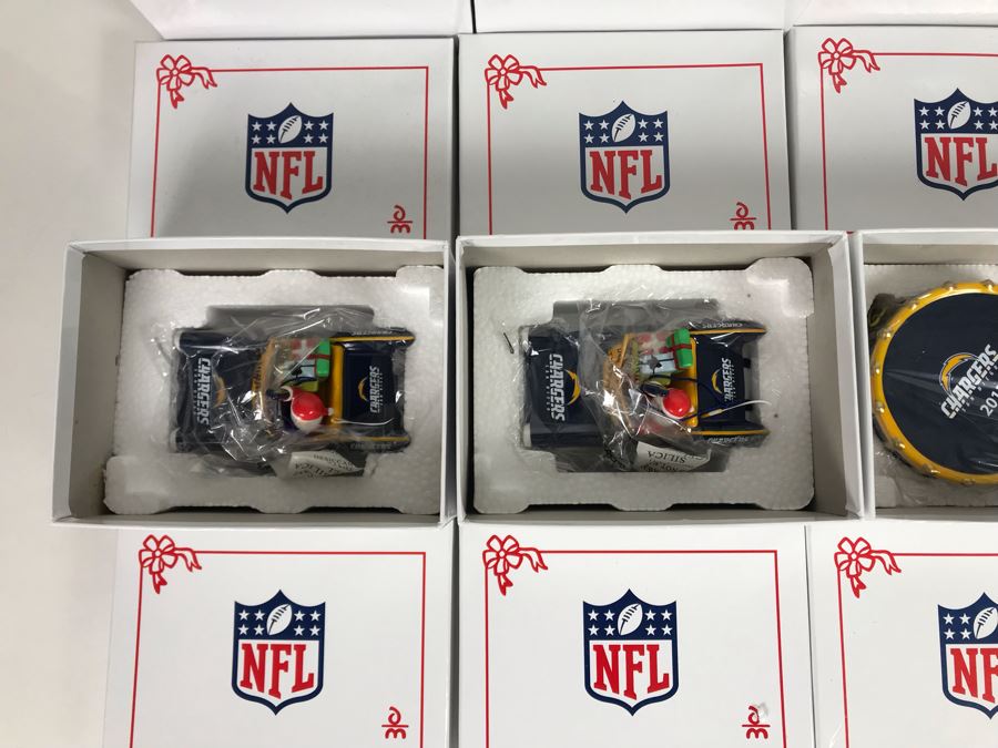 Collection Of (10) Danbury Mint San Diego Chargers NFL Collectible Ornaments With Boxes [Photo 5]