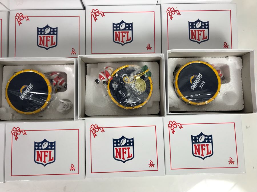 Collection Of (10) Danbury Mint San Diego Chargers NFL Collectible Ornaments With Boxes [Photo 6]
