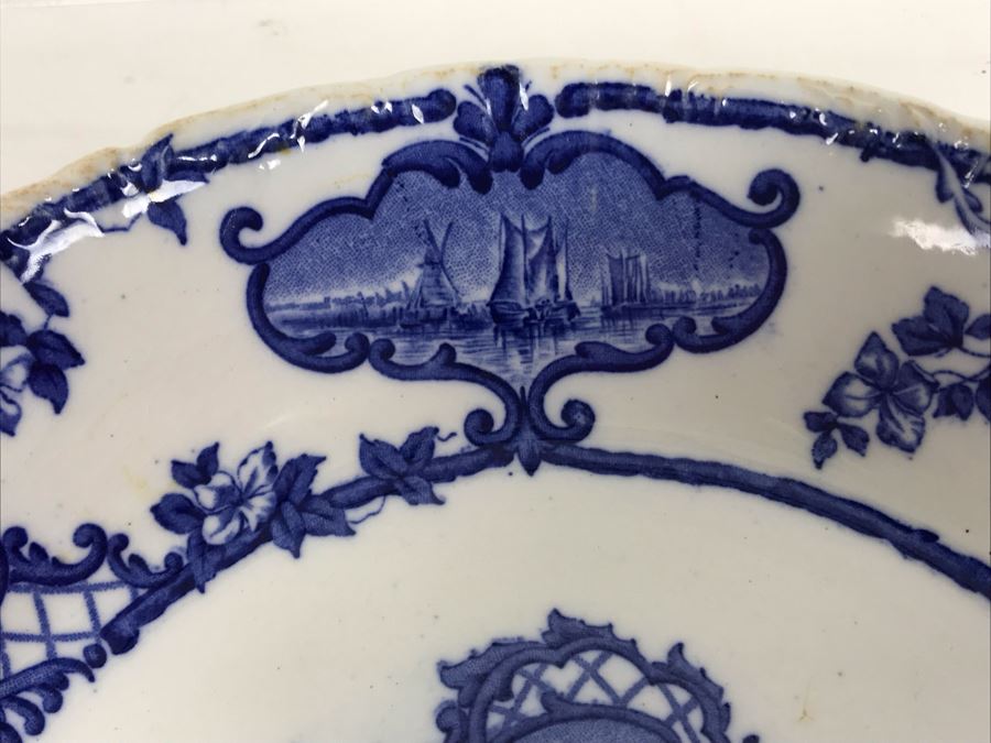 Collection Of (4) English Blue & White China Dishes: Brown-Westhead, Moore & Co Cauldon, Willow Johnson Bros [Photo 12]