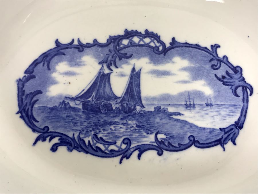 Collection Of (4) English Blue & White China Dishes: Brown-Westhead, Moore & Co Cauldon, Willow Johnson Bros [Photo 15]