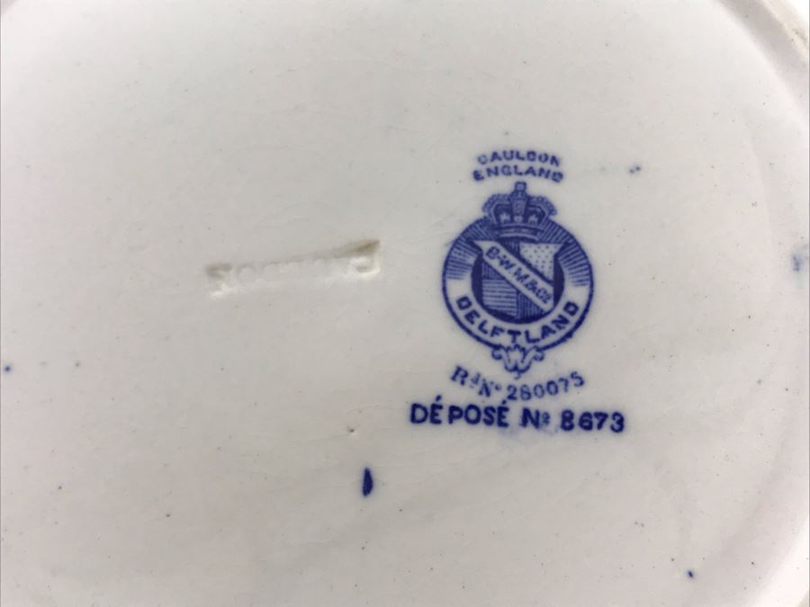 Collection Of (4) English Blue & White China Dishes: Brown-Westhead, Moore & Co Cauldon, Willow Johnson Bros [Photo 13]