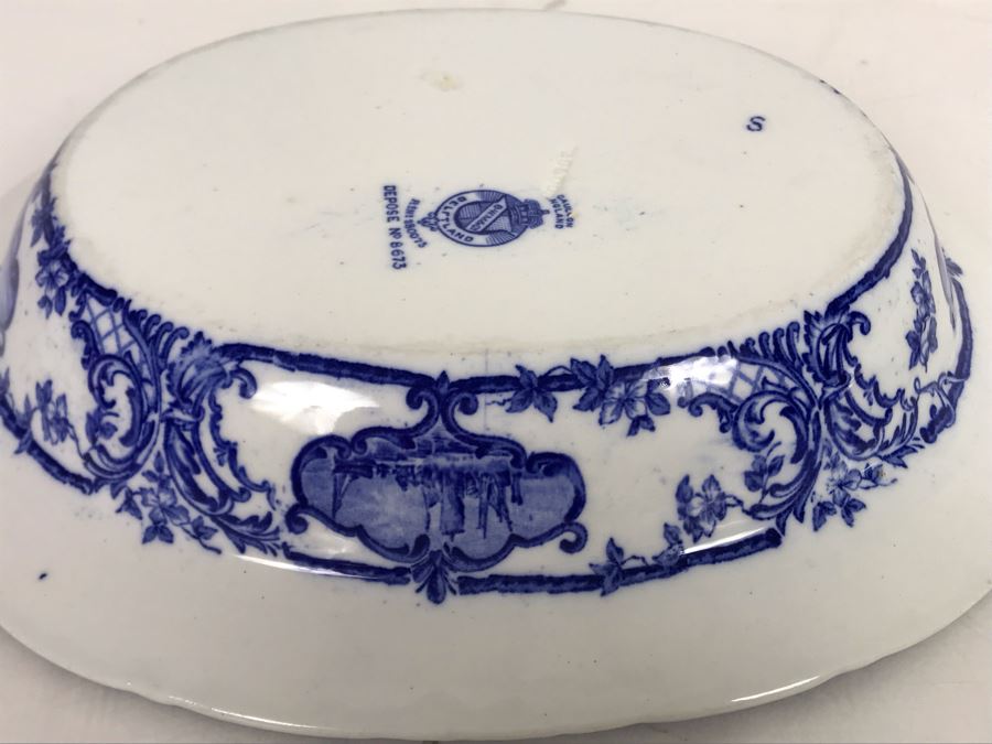 Collection Of (4) English Blue & White China Dishes: Brown-Westhead, Moore & Co Cauldon, Willow Johnson Bros [Photo 18]