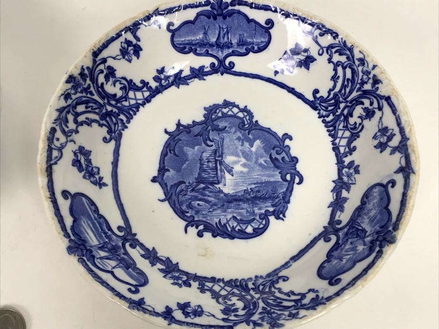 Collection Of (4) English Blue & White China Dishes: Brown-Westhead, Moore & Co Cauldon, Willow Johnson Bros [Photo 10]