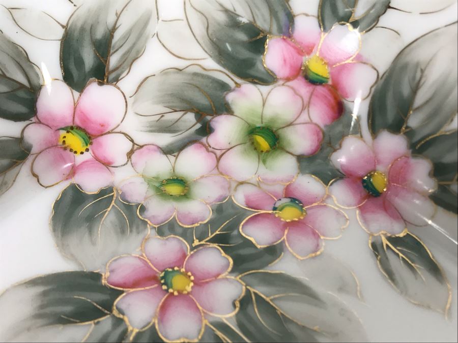 Stunning Hand Painted Japanese Nippon Gold Rim Bowl 7W [Photo 6]