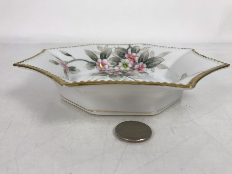 Stunning Hand Painted Japanese Nippon Gold Rim Bowl 7W [Photo 8]