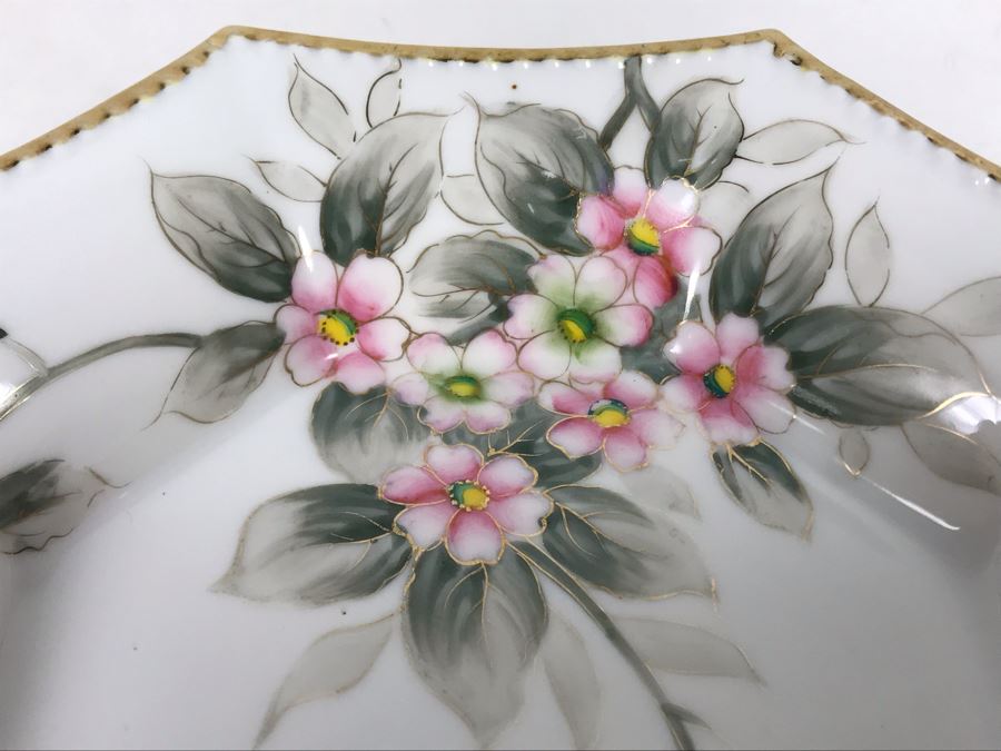 Stunning Hand Painted Japanese Nippon Gold Rim Bowl 7W [Photo 5]