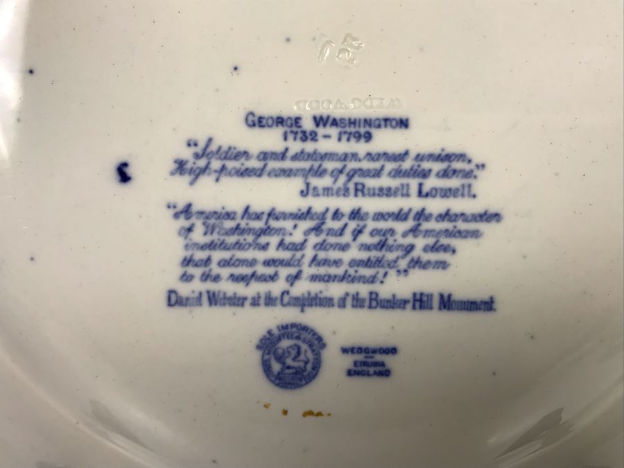 Wedgwood Washington Bicentennial Blue & White Luncheon Plate [Photo 8]